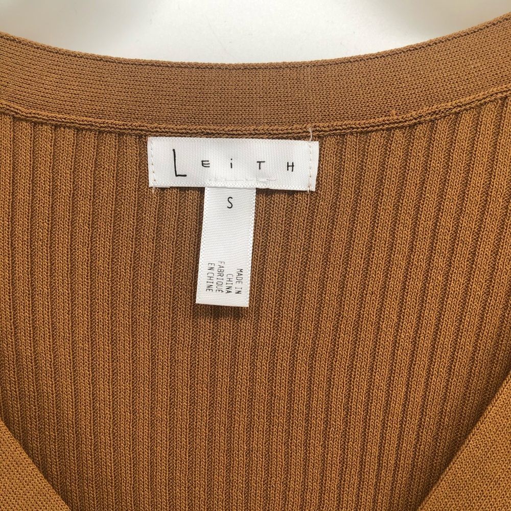 Lieth Mustard Ribbed Button  Sweater - Picture 5 of 8